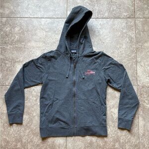 Patagonia unisex Grey Zip Up Hoodie Fish Embroidery Size Medium